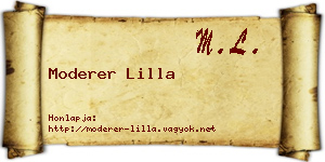 Moderer Lilla névjegykártya